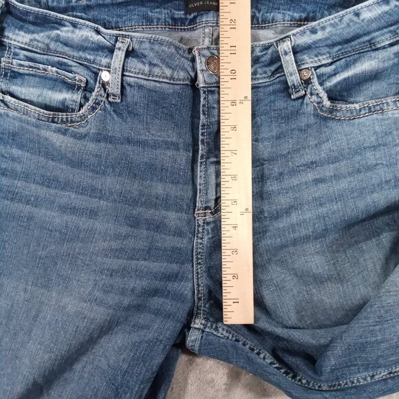 Silver Jeans Women 38x28, Tag 18x33 Suki Bootcut Blue Denim Stretch Western - Picture 9 of 13